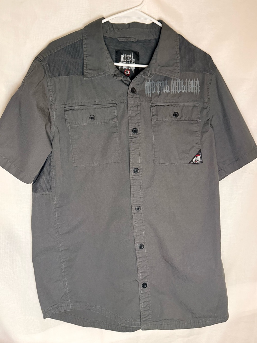 Metal Mulisha Short Sleeve Button-Up Work Shirt – Size Large